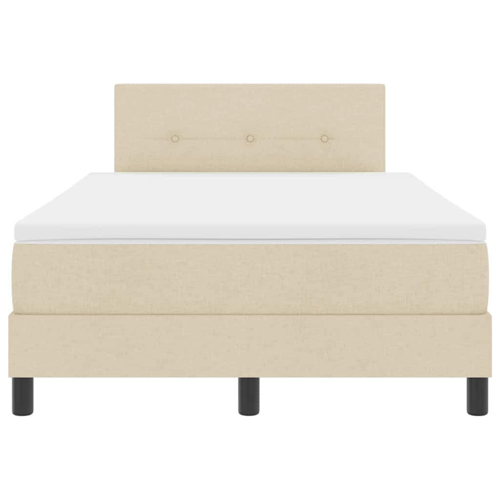 Box spring seng med LED-lysstrimler Creme 120 x 200 cm Stof