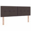 Box spring seng med LED-lysstrimler Mørk Brun 140 x 190 cm Stof