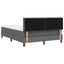 Box spring seng med LED-lysstrimler Mørkegrå 140 x 200 cm Stof