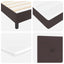 Box spring seng med LED-lysstrimler Mørk Brun 140 x 200 cm Stof