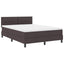 Box spring seng med LED-lysstrimler Mørk Brun 140 x 200 cm Stof