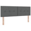 Box spring seng med LED-lysstrimler Mørkegrå 160 x 200 cm Stof