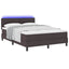 Box spring seng med LED-lysstrimler Mørk Brun 160 x 200 cm Stof