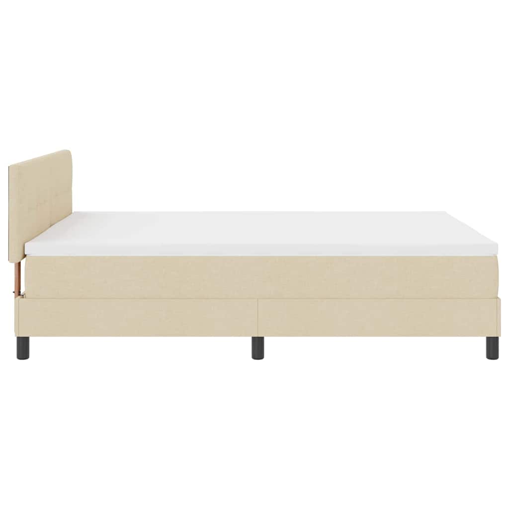 Box spring seng med LED-lysstrimler Creme 160 x 200 cm Stof