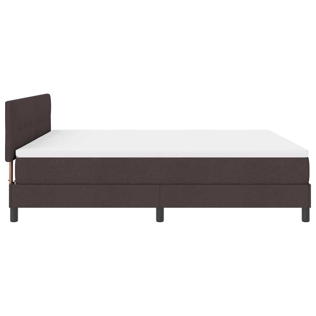Box spring seng med LED-lysstrimler Mørk Brun 180 x 200 cm Stof