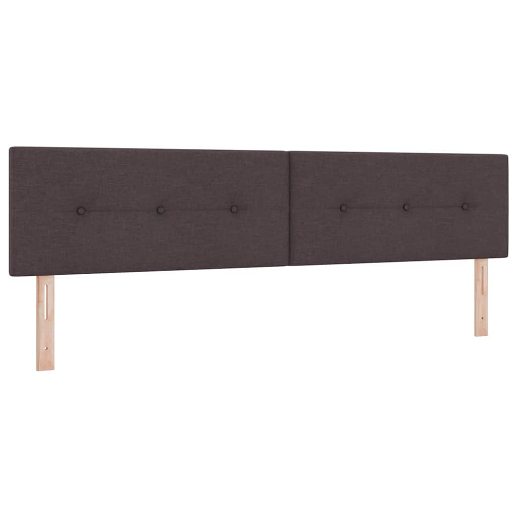 Box spring seng med LED-lysstrimler Mørk Brun 200 x 200 cm Stof