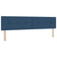 Box spring seng med LED-lysstrimler Blå 200 x 200 cm Stof