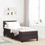 Box spring seng med LED-lysstrimler Mørk Brun 80 x 200 cm Stof