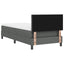 Box spring seng med LED-lysstrimler Mørkegrå 90 x 190 cm Stof