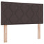 Box spring seng med LED-lysstrimler Mørk Brun 90 x 190 cm Stof