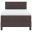 Box spring seng med LED-lysstrimler Mørk Brun 90 x 190 cm Stof