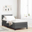 Box spring seng med LED-lysstrimler Mørkegrå 90 x 200 cm Stof