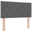 Box spring seng med LED-lysstrimler Mørkegrå 90 x 200 cm Stof