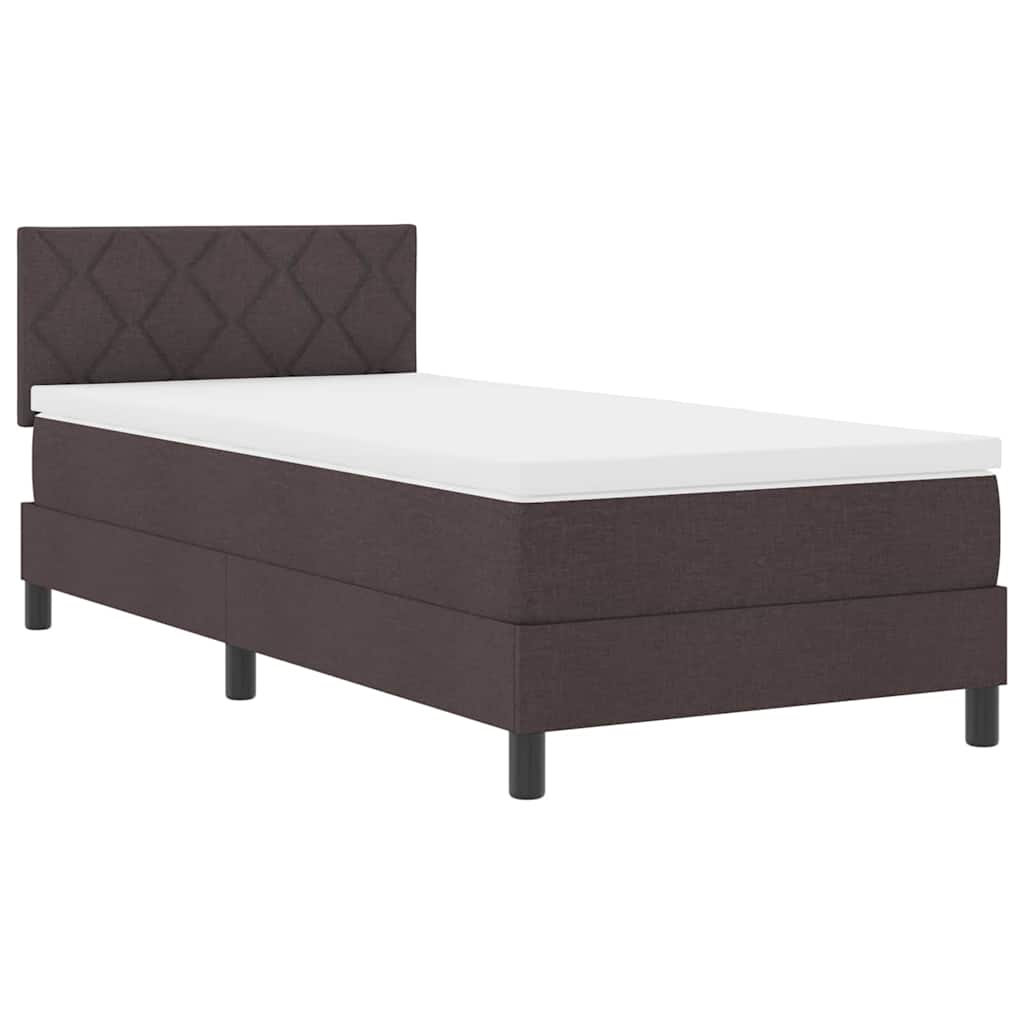Box spring seng med pude Mørk Brun 90 x 200 cm Stof
