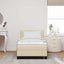 Box spring seng med LED-lysstrimler Creme 90 x 200 cm Stof