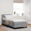 Box spring seng med LED-lysstrimler Lysegrå 100 x 200 cm Stof