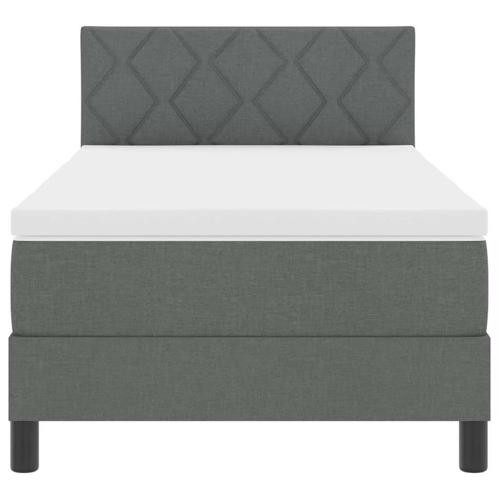 Box spring seng med pude Mørkegrå 100 x 200 cm Stof