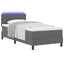 Box spring seng med pude Mørkegrå 100 x 200 cm Stof