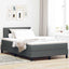 Box spring seng med LED-lysstrimler Mørkegrå 120 x 190 cm Stof