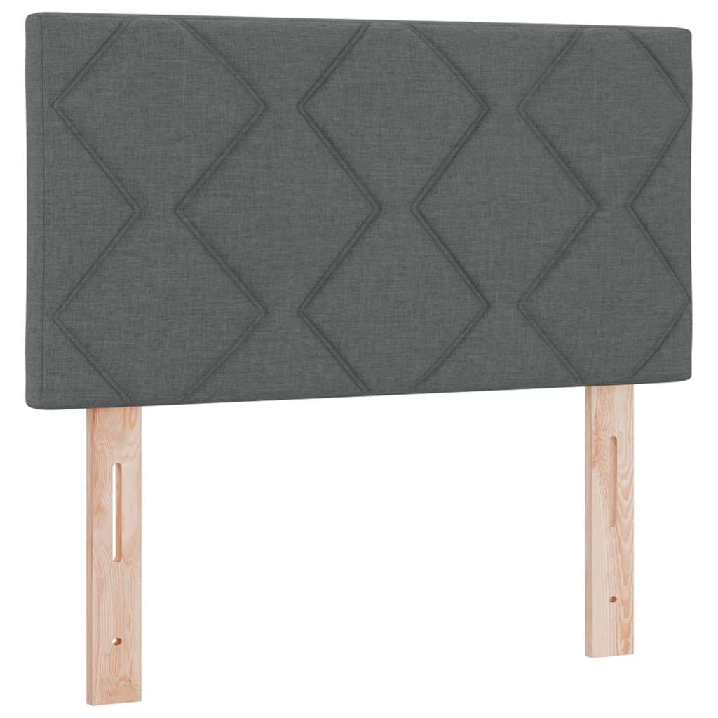 Box spring seng med LED-lysstrimler Mørkegrå 120 x 190 cm Stof