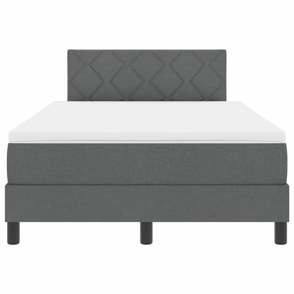 Box spring seng med LED-lysstrimler Mørkegrå 120 x 190 cm Stof