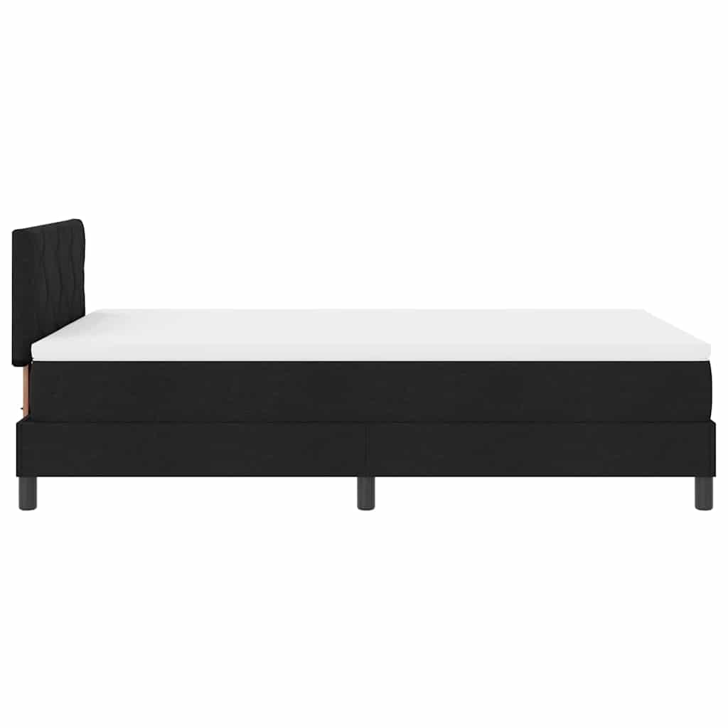 Box spring seng med LED-lysstrimler Sort 120 x 190 cm Stof