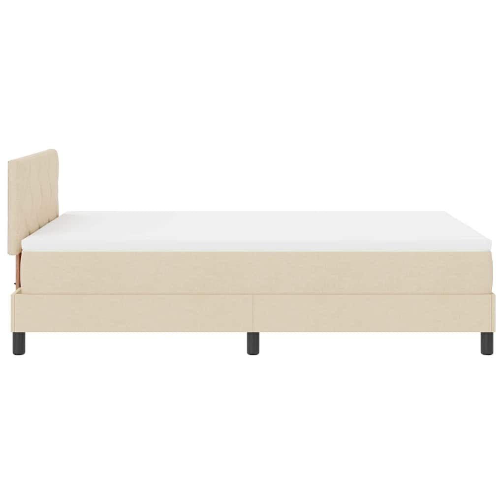 Box spring seng med LED-lysstrimler Creme 120 x 190 cm Stof