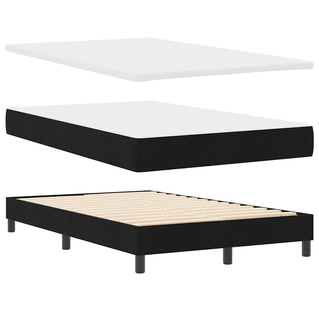 Box spring seng med LED-lysstrimler Sort 120 x 200 cm Stof