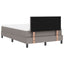 Box spring seng med LED-lysstrimler Gråbrun 120 x 200 cm Stof