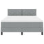 Box spring seng med madras med LED Lysegrå 140 x 200 cm Stof