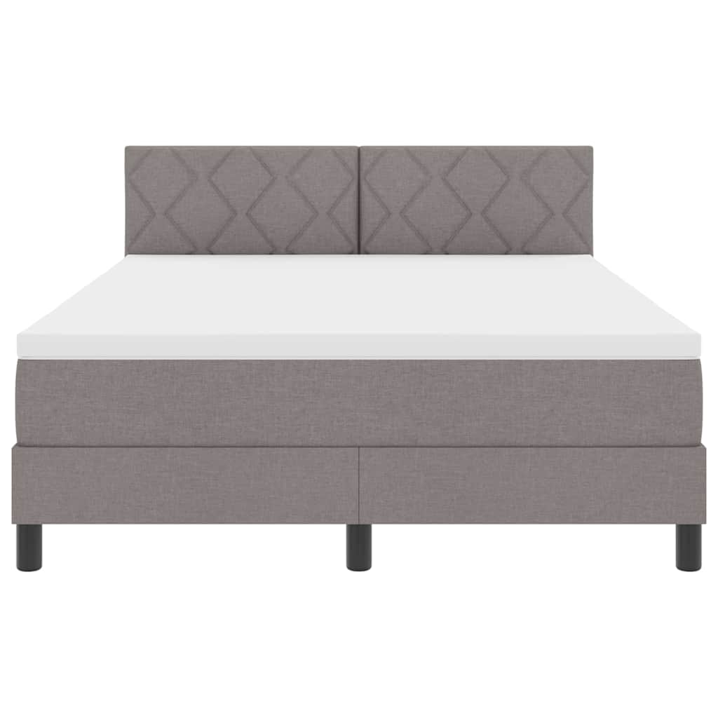 Box spring seng med pude Gråbrun 160 x 200 cm Stof