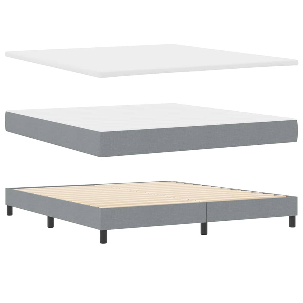 Box spring seng med pude Lysegrå 180 x 200 cm Stof
