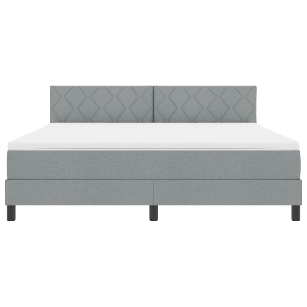 Box spring seng med pude Lysegrå 180 x 200 cm Stof