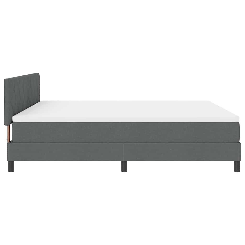 Box spring seng med LED-lysstrimler Mørkegrå 180 x 200 cm Stof