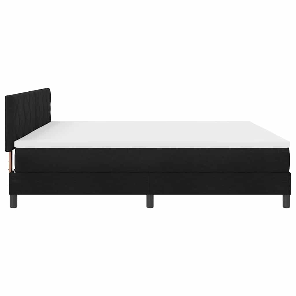 Box spring seng med LED-lysstrimler Sort 200 x 200 cm Stof