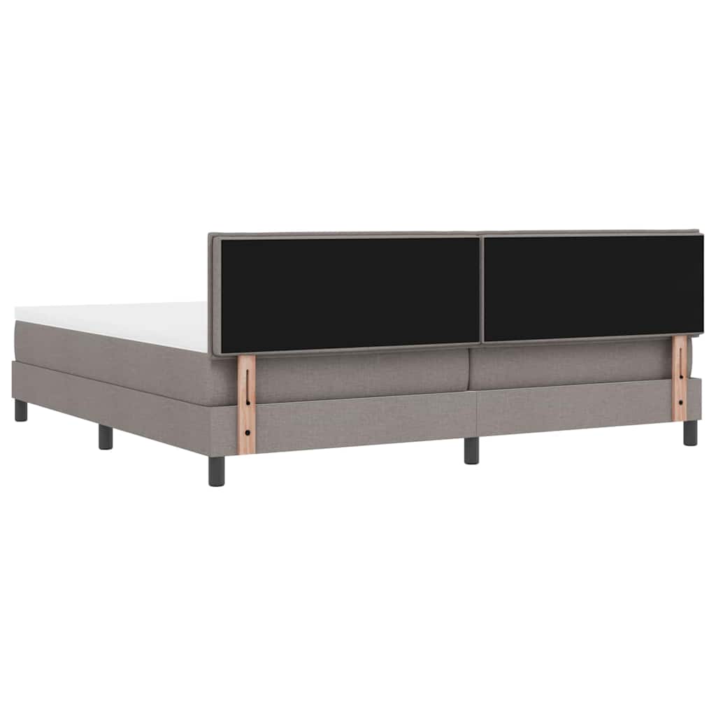 Box spring seng med pude Gråbrun 200 x 200 cm Stof