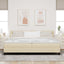 Box spring seng med pude med hovedgærde Creme 200 x 200 cm Stof