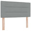 LED Box Spring Bed med LED-lysstrimler Lysegrå 80 x 200 cm Stof