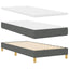 LED Box Spring Bed med pude Mørkegrå 80 x 200 cm Stof