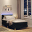 LED Box Spring Bed med LED-lysstrimler Sort 80 x 200 cm Stof