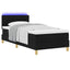 LED Box Spring Bed med LED-lysstrimler Sort 80 x 200 cm Stof