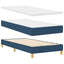 LED Box Spring Bed med LED-lysstrimler Blå 100 x 200 cm Stof