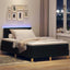 LED Box Spring Bed med LED-lysstrimler Sort 120 x 190 cm Stof