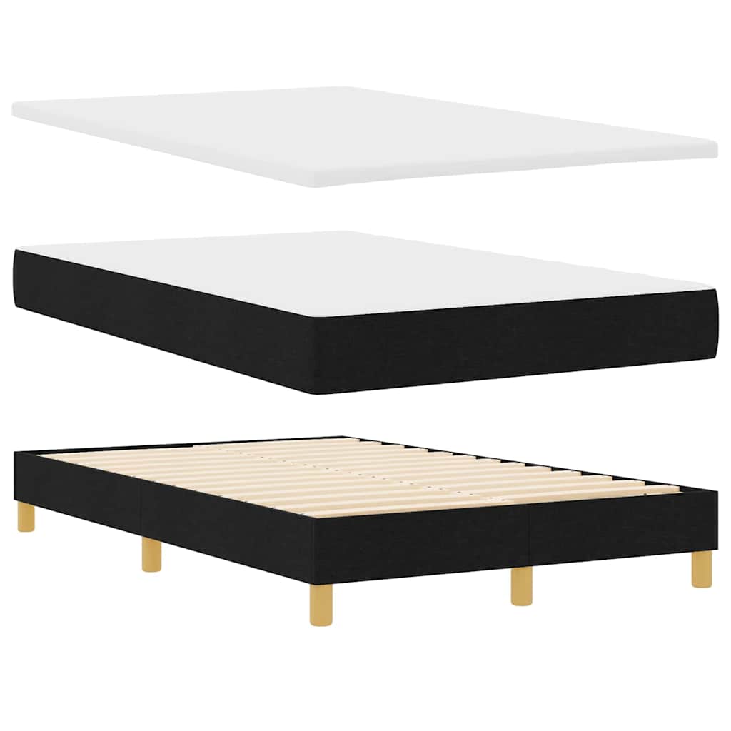 LED Box Spring Bed med LED-lysstrimler Sort 120 x 190 cm Stof