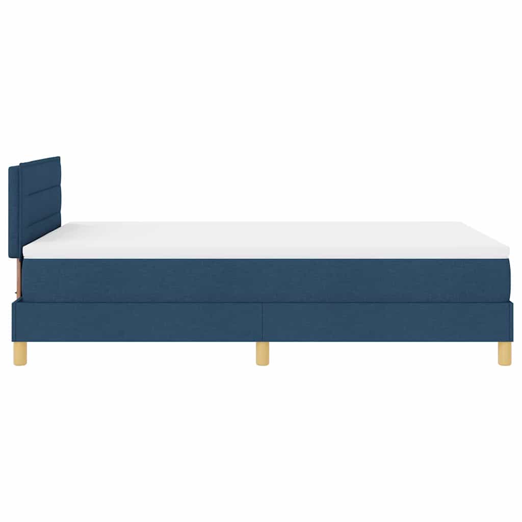 LED Box Spring Bed med hovedgærde Blå 120 x 190 cm Stof