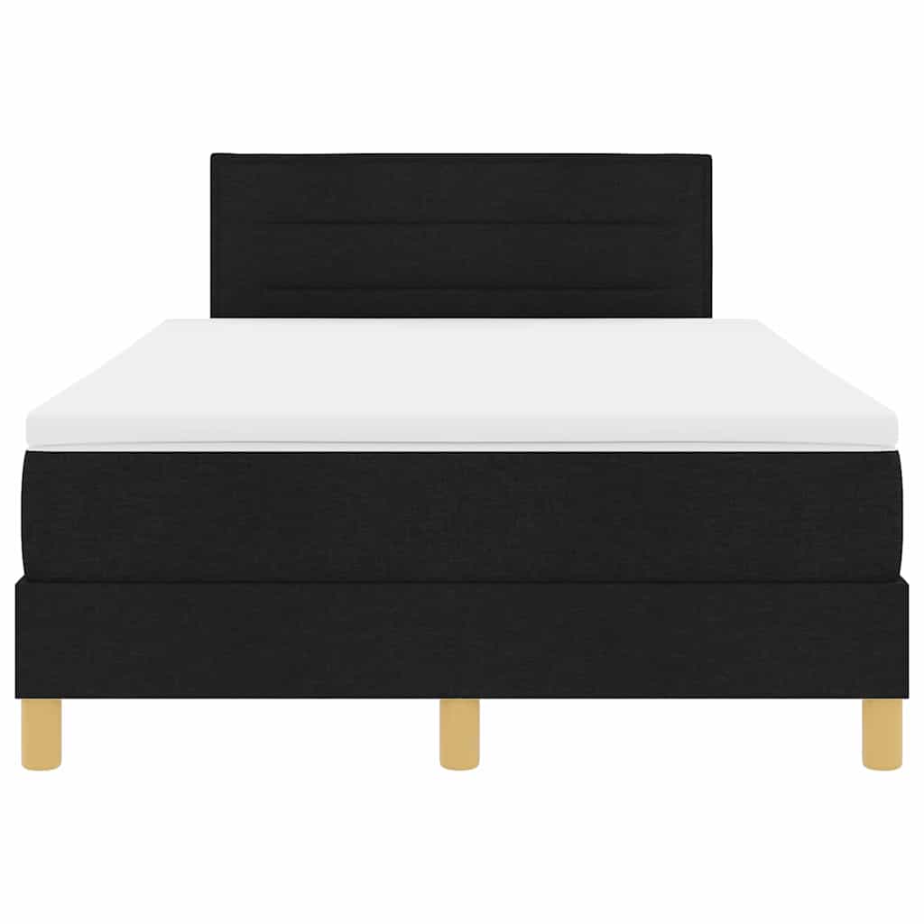 LED Box Spring Bed med LED-lysstrimler Sort 120 x 200 cm Stof