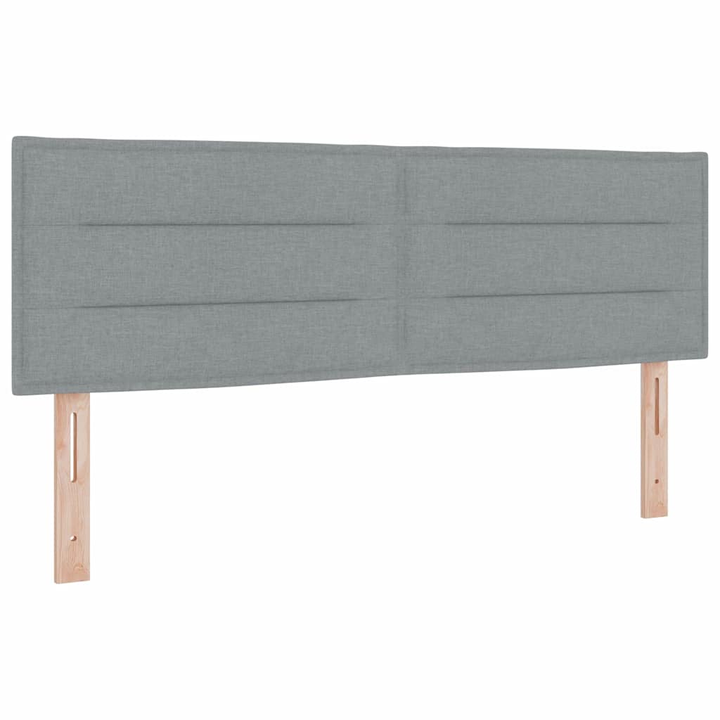 LED Box Spring Bed med hovedgærde Lysegrå 140 x 190 cm Stof