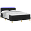 LED Box Spring Bed med LED-lysstrimler Sort 140 x 200 cm Stof