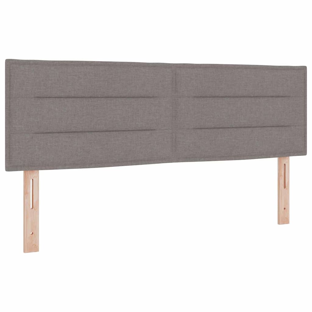 LED Box Spring Bed med hovedgærde Gråbrun 140 x 200 cm Stof