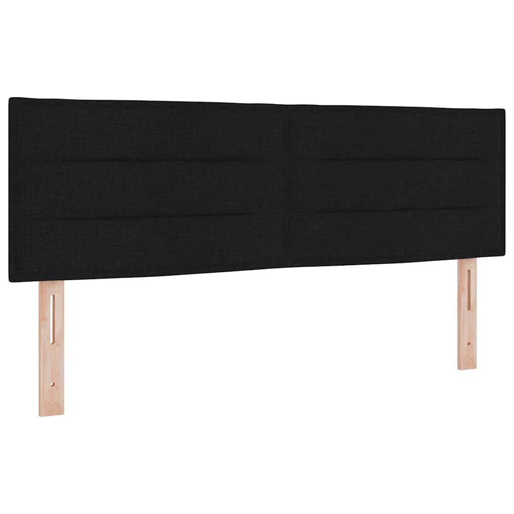 LED Box Spring Bed med LED-lysstrimler Sort 160 x 200 cm Stof